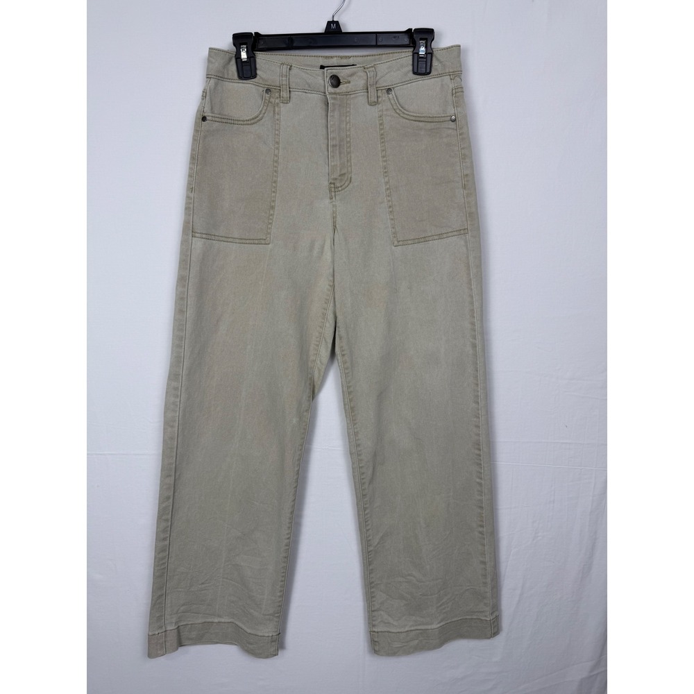 d.jeans Wide Leg Utility Pants Womens‎ 4 Tan Good Stretch Patch Pocket Khaki